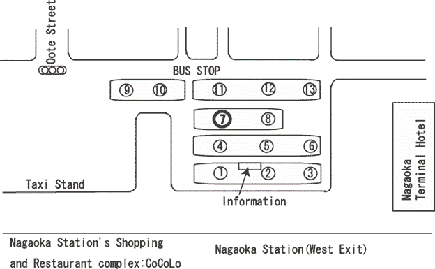 Map of bus stop